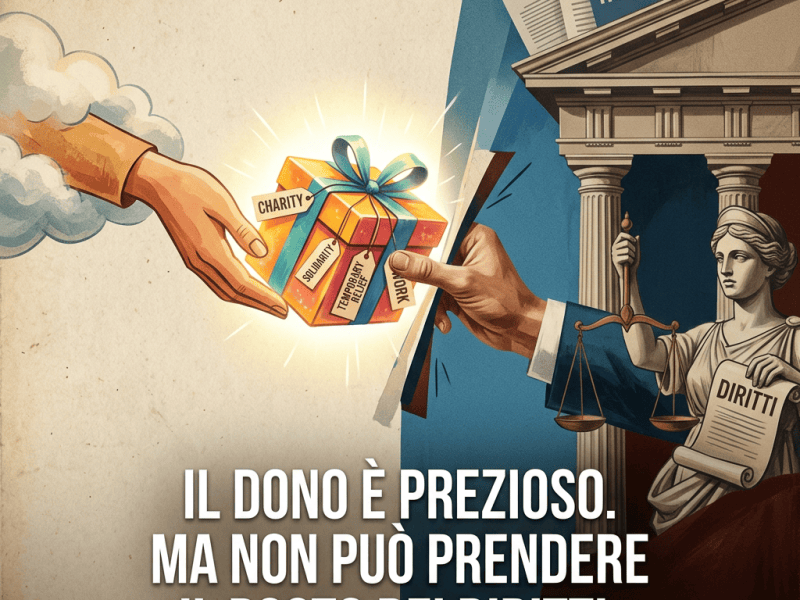 Grazie, benefattore. Ma preferirei avere dei&nbsp;diritti.